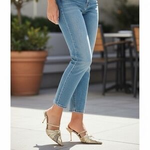 Vintage VERDECCHIA & MAINQUA Gold Snakeskin Leather Mules EU35 US5.5